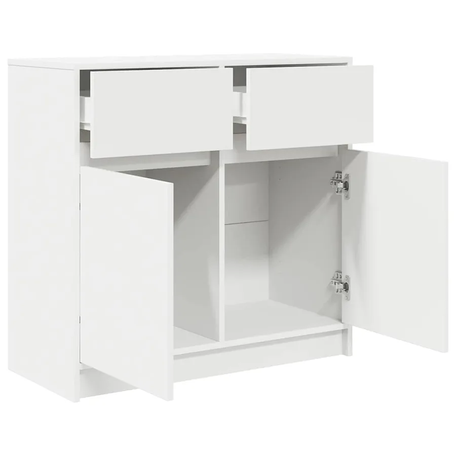 Buffet avec tiroir blanc 80x34x76 cm bois d'ingénierie - 5