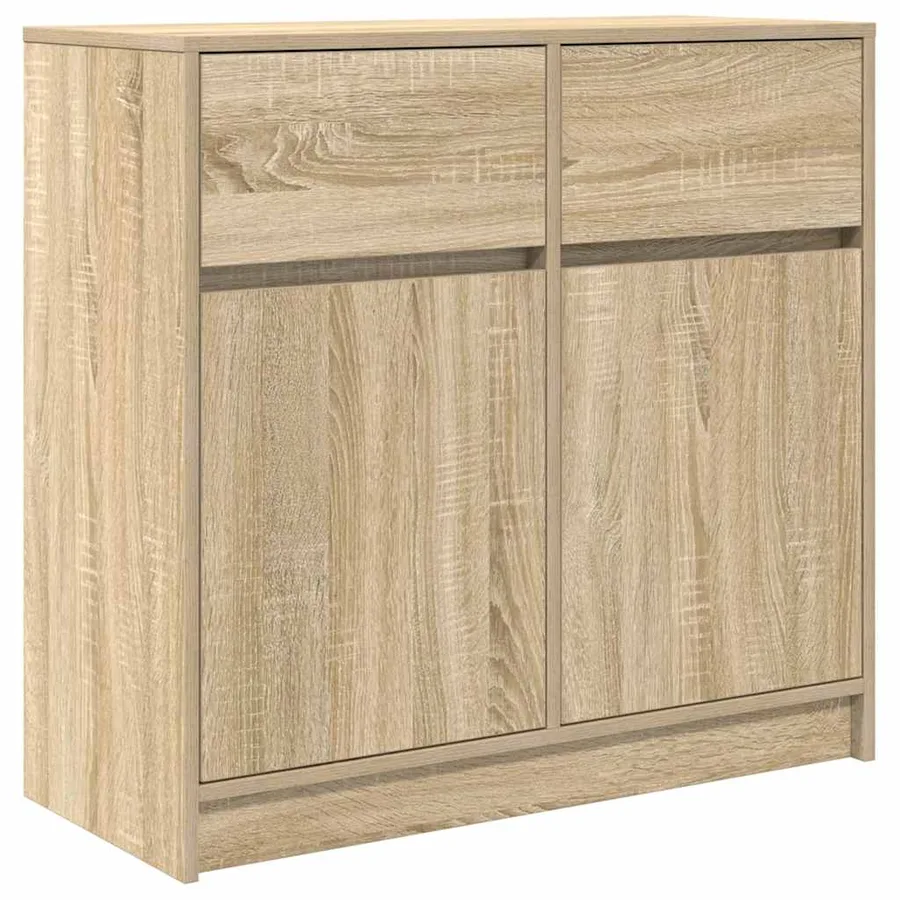 Buffet avec tiroir chêne sonoma 80x34x76 cm bois d'ingénierie - 2