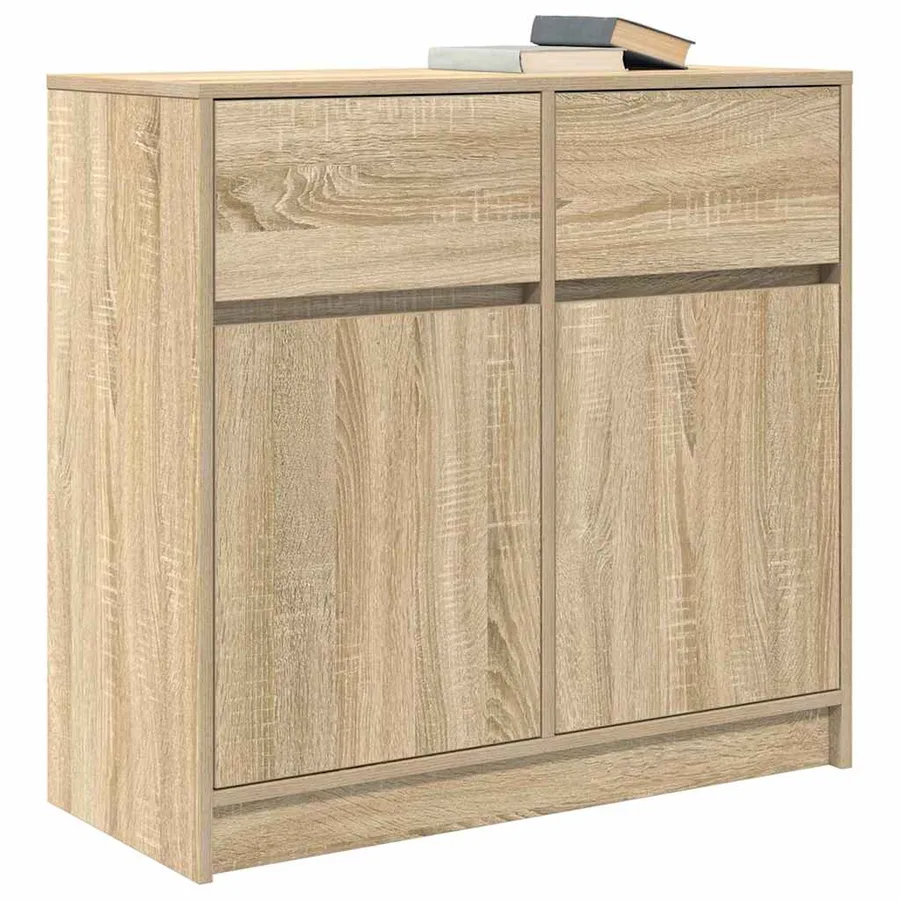 Buffet avec tiroir chêne sonoma 80x34x76 cm bois d'ingénierie - 4