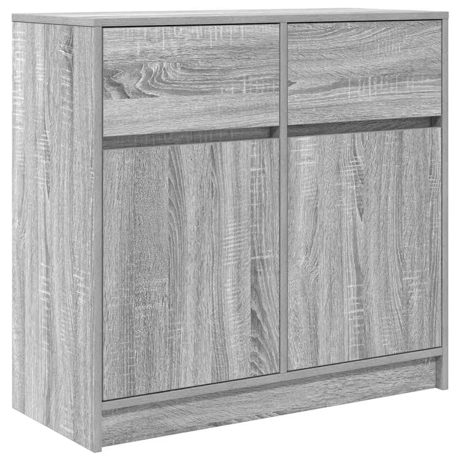 Buffet avec tiroir sonoma gris 80x34x76 cm bois d'ingénierie - 2