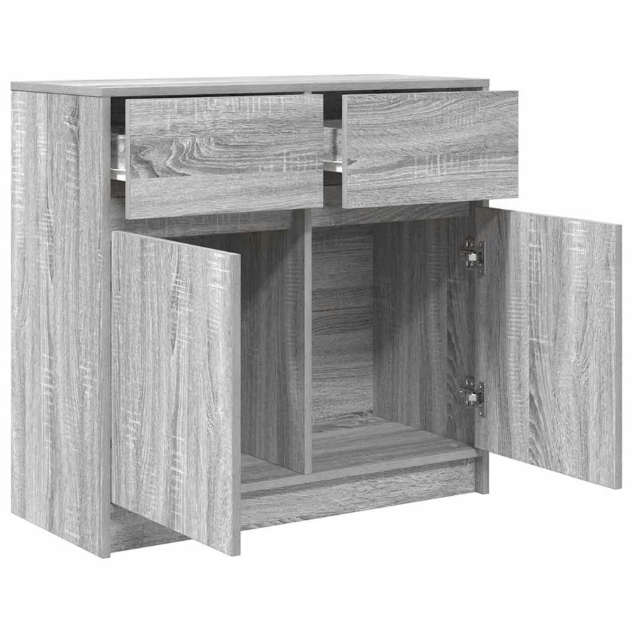 Buffet avec tiroir sonoma gris 80x34x76 cm bois d'ingénierie - 5
