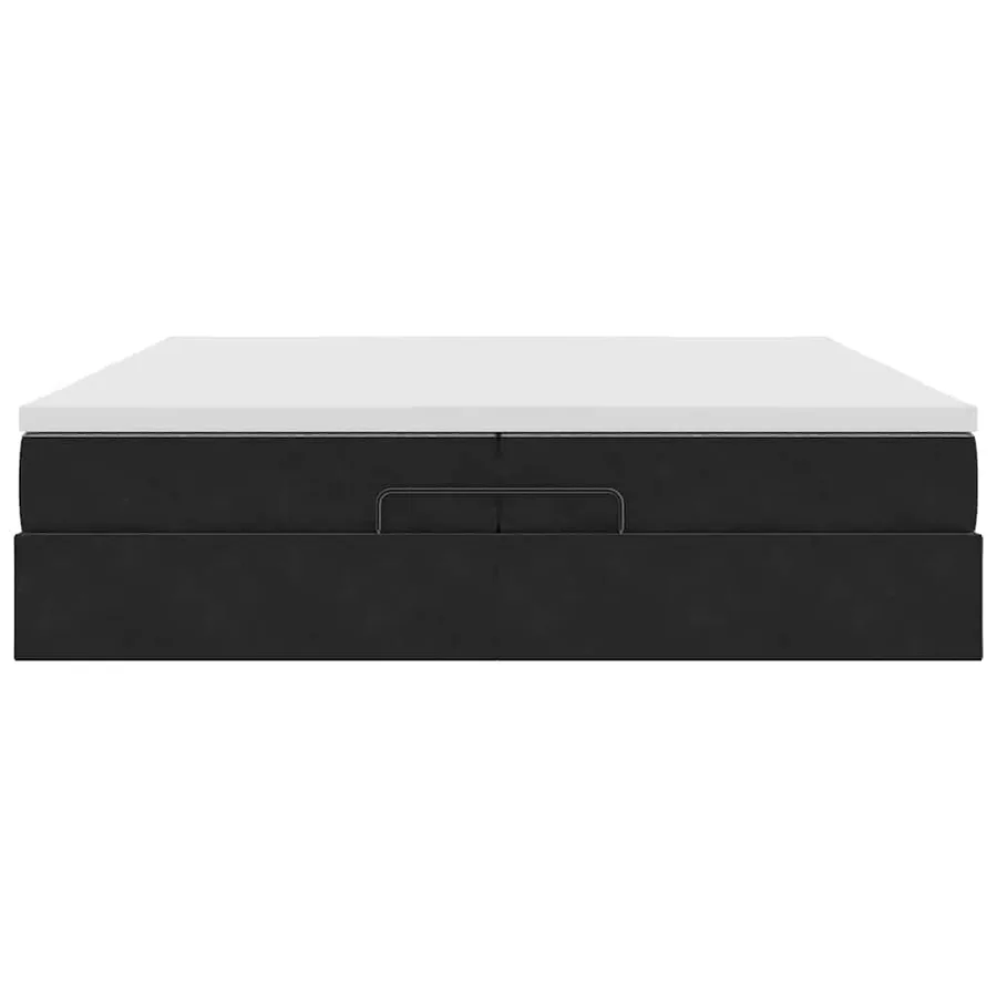 Cadre de lit ottoman avec matelas noir 200x200cm velours - 7