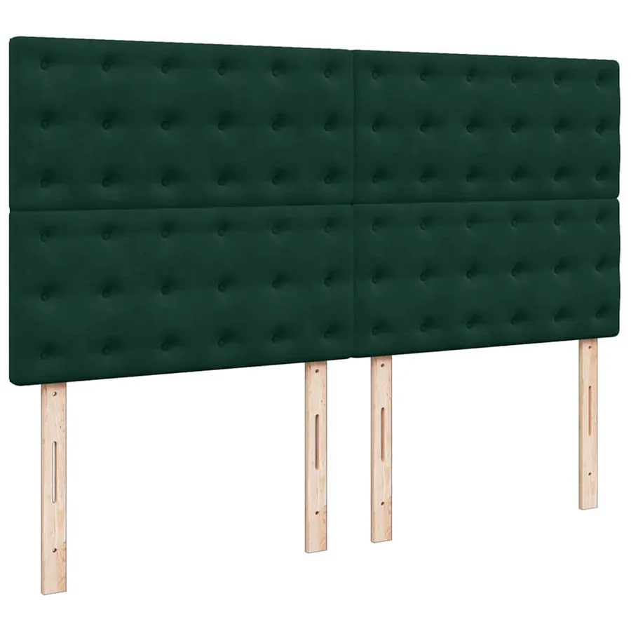 Cadre de lit ottoman avec matelas vert foncé 200x200 cm velours - 10