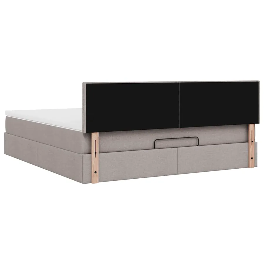 Cadre de lit ottoman avec matelas taupe 180x200 cm tissu - 11