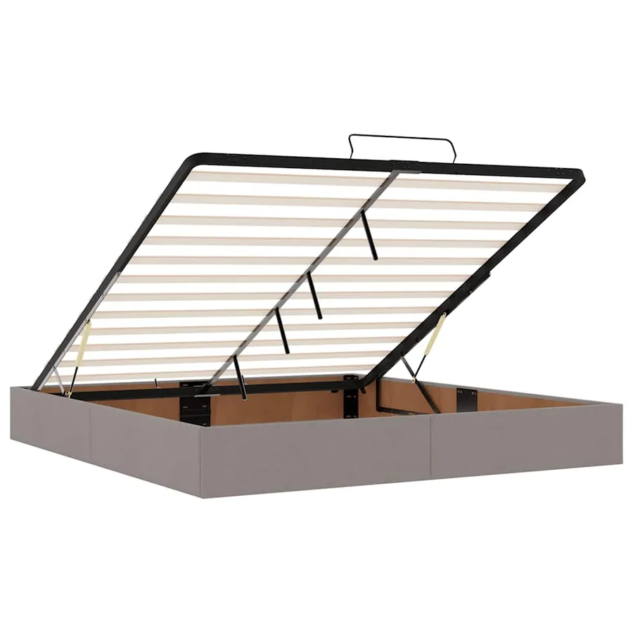 Cadre de lit ottoman avec matelas taupe 180x200 cm tissu - 13