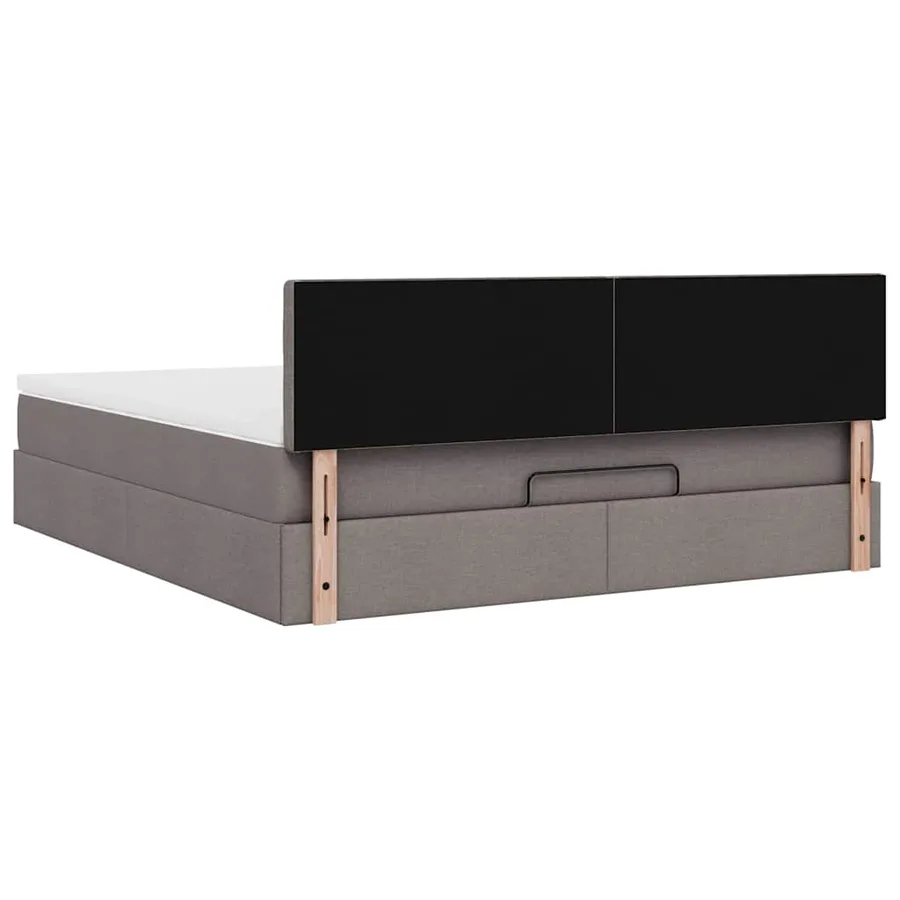 Lit ottoman avec matelas et LED Taupe 180x200cm tissu - 12