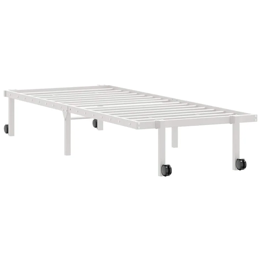 Cadre de lit sans matelas pliable blanc 75x190 cm acier - 5