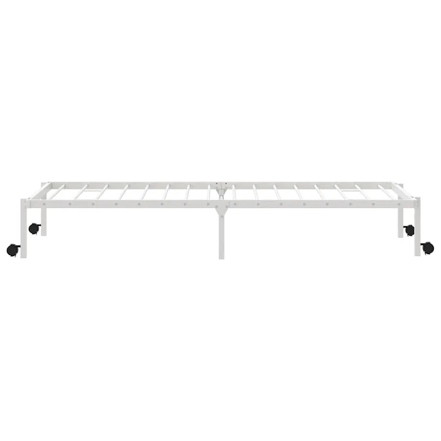 Cadre de lit sans matelas pliable blanc 75x190 cm acier - 7