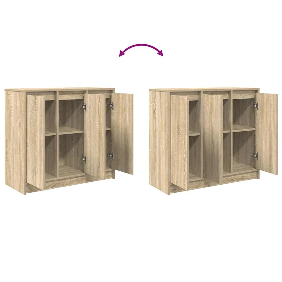 Buffet chêne sonoma 85x34x76 cm bois d'ingénierie - 9