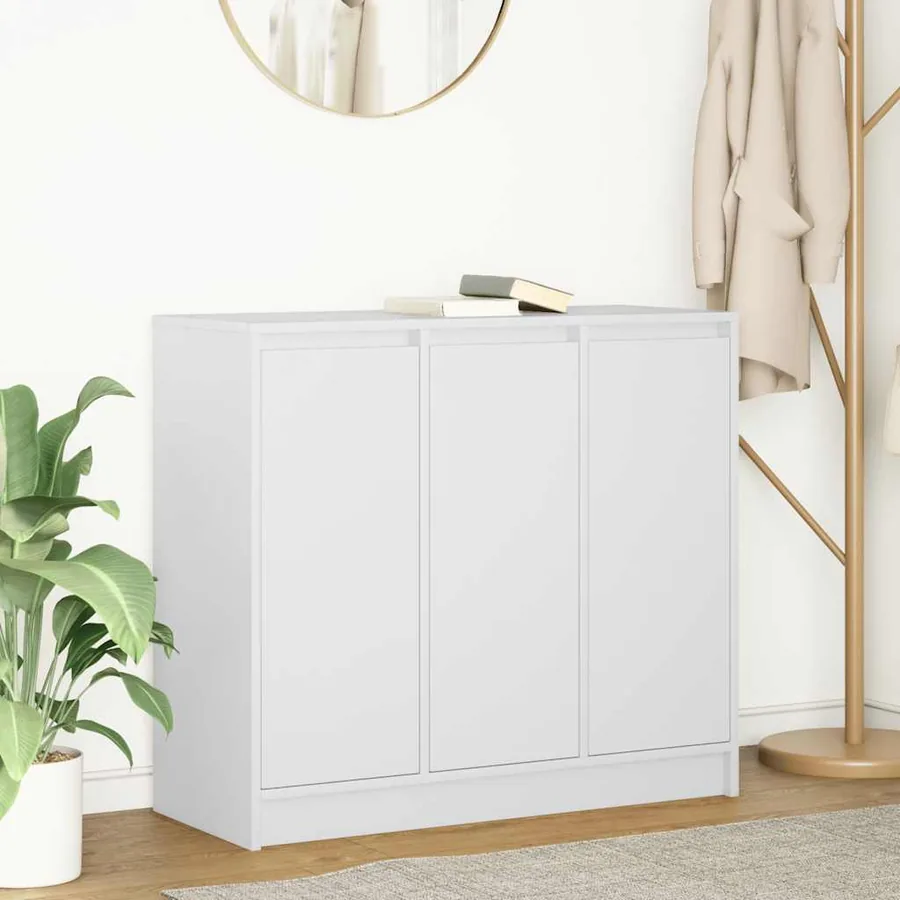 Buffet blanc 85x34x76 cm bois d’ingénierie