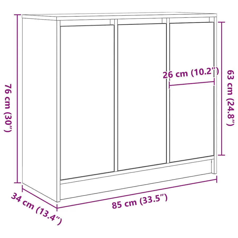 Buffet blanc 85x34x76 cm bois d’ingénierie - 13