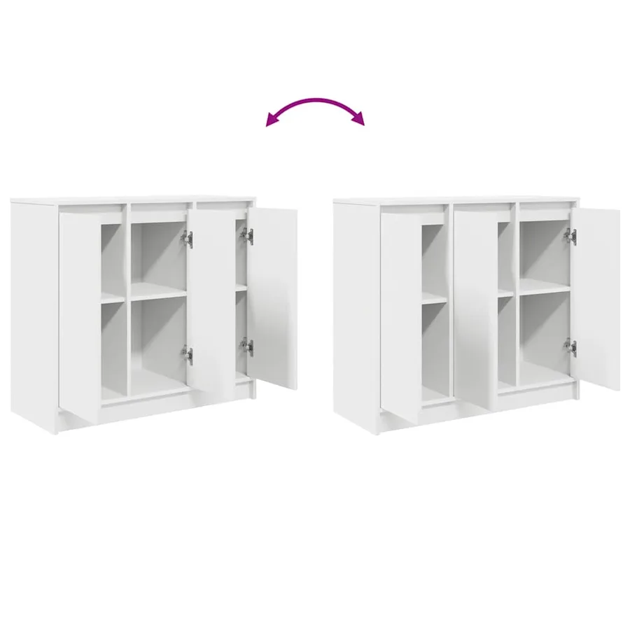 Buffet blanc 85x34x76 cm bois d’ingénierie - 9