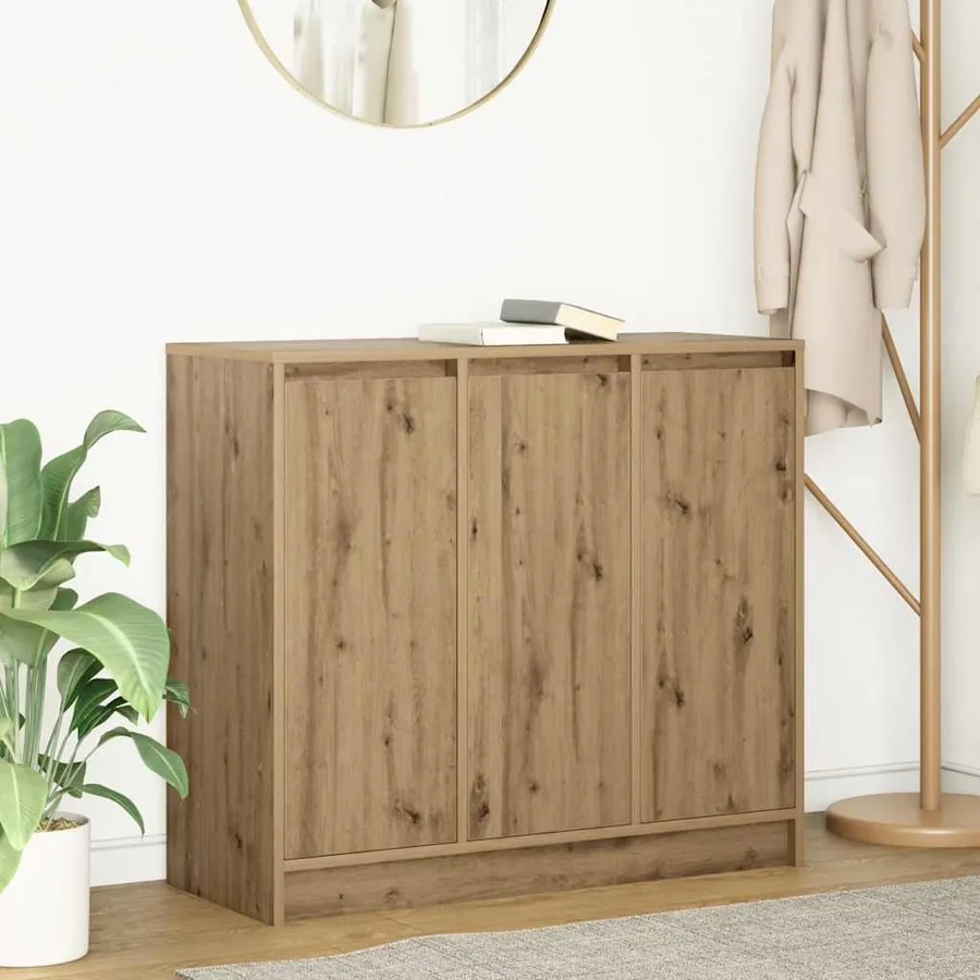 Buffet chêne artisanal 85x34x76 cm bois d'ingénierie