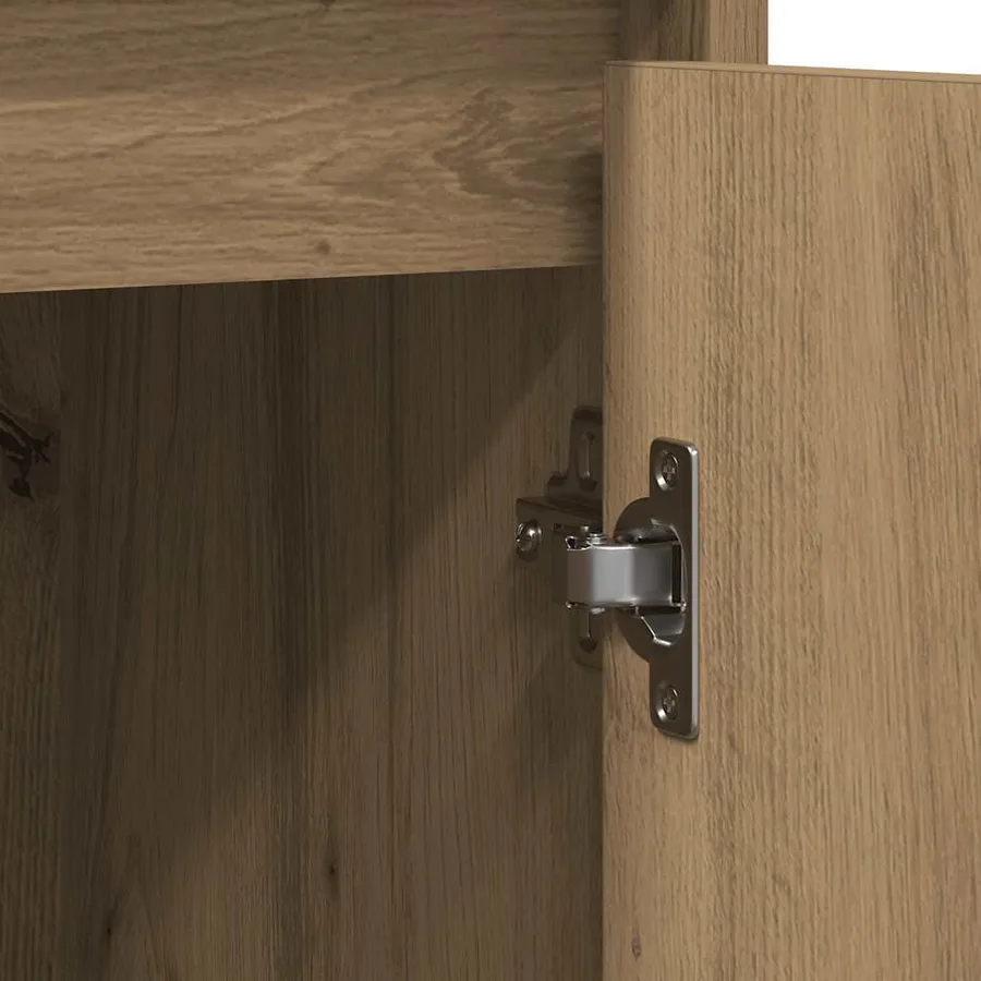 Buffet chêne artisanal 85x34x76 cm bois d'ingénierie - 10