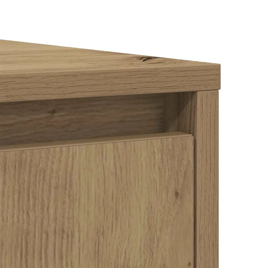 Buffet chêne artisanal 85x34x76 cm bois d'ingénierie - 11