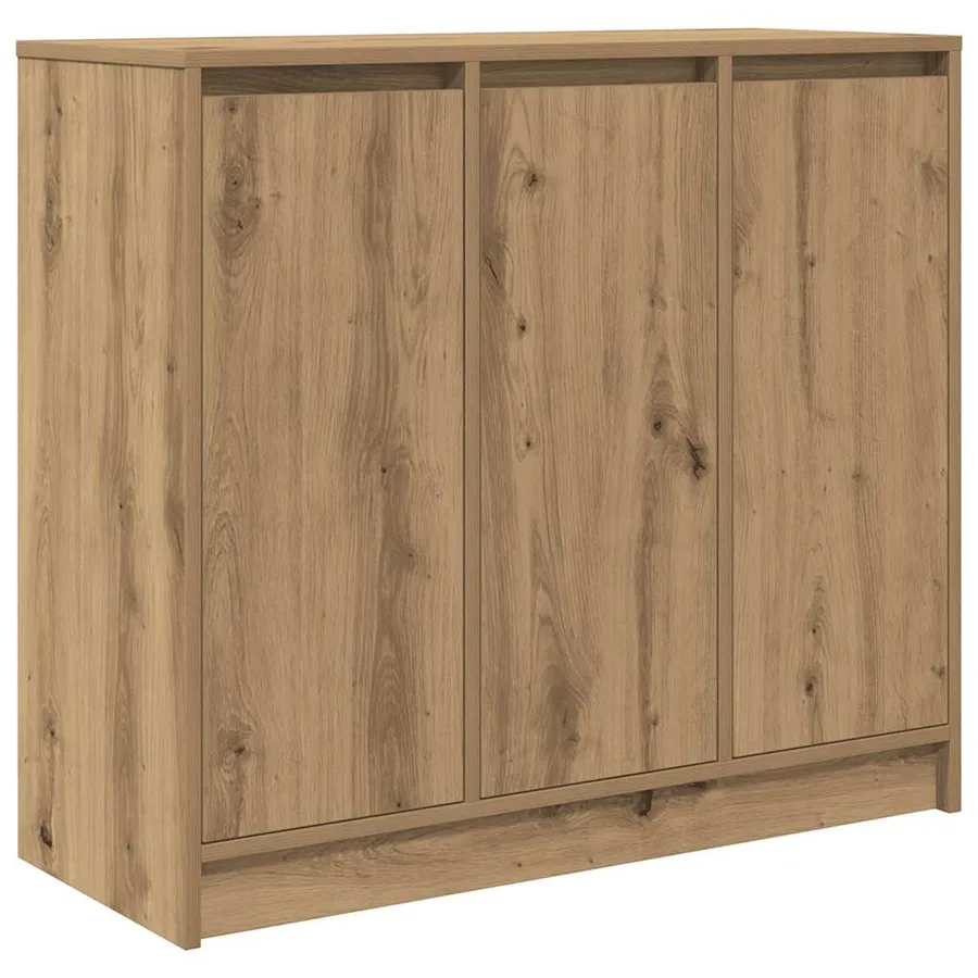 Buffet chêne artisanal 85x34x76 cm bois d'ingénierie - 2