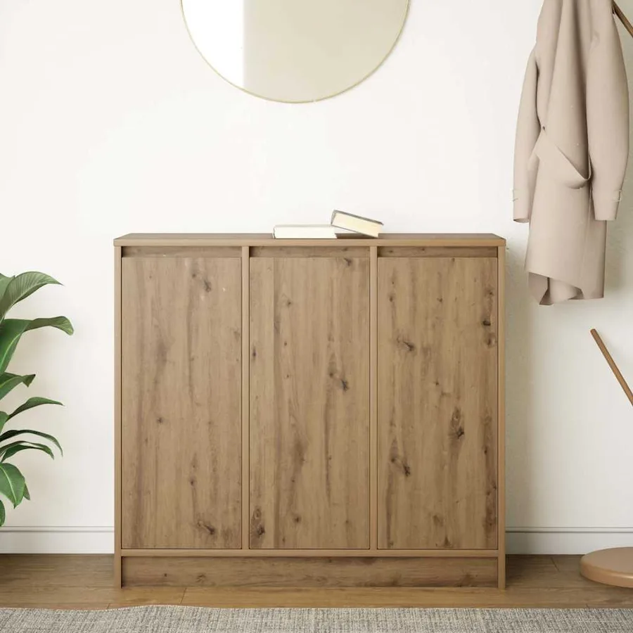 Buffet chêne artisanal 85x34x76 cm bois d'ingénierie - 3