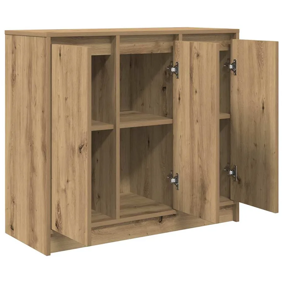 Buffet chêne artisanal 85x34x76 cm bois d'ingénierie - 5