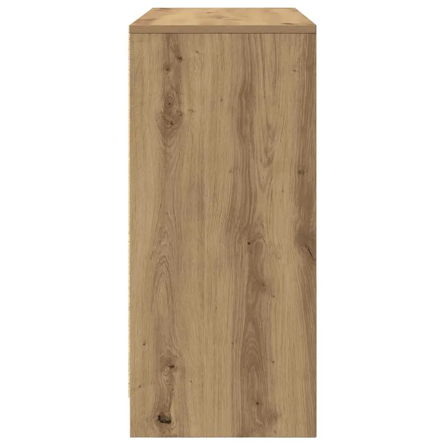 Buffet chêne artisanal 85x34x76 cm bois d'ingénierie - 7