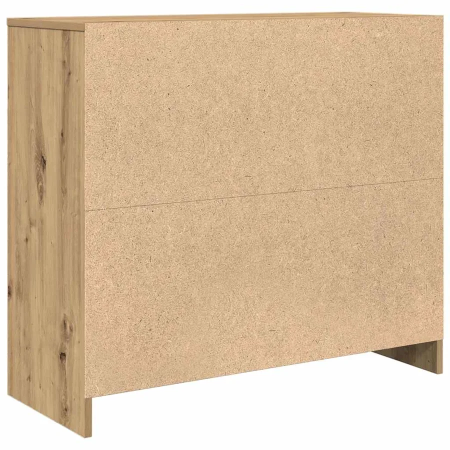 Buffet chêne artisanal 85x34x76 cm bois d'ingénierie - 8