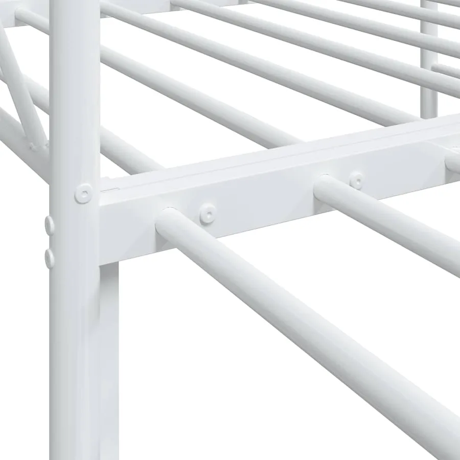 Lit de jour avec lit gigogne sans matelas blanc 80x200 cm acier - 11