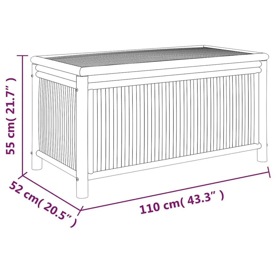 Boîte de rangement de jardin 110x52x55 cm Bambou - 8