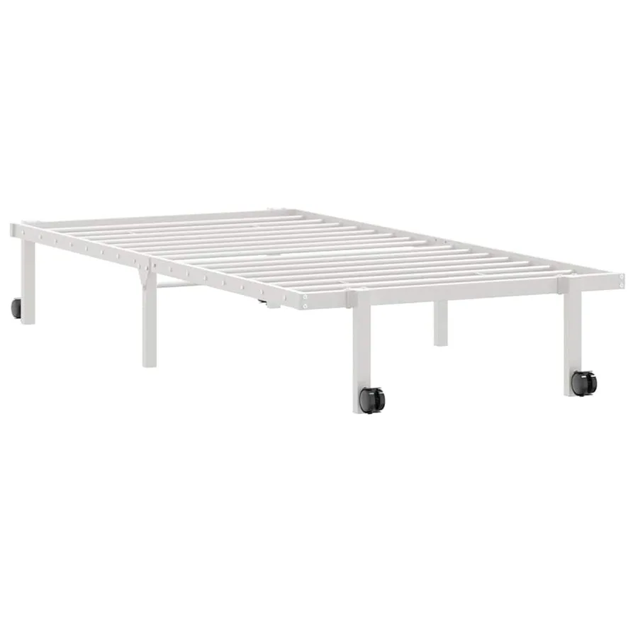 Cadre de lit sans matelas pliable blanc 90x190 cm acier - 5