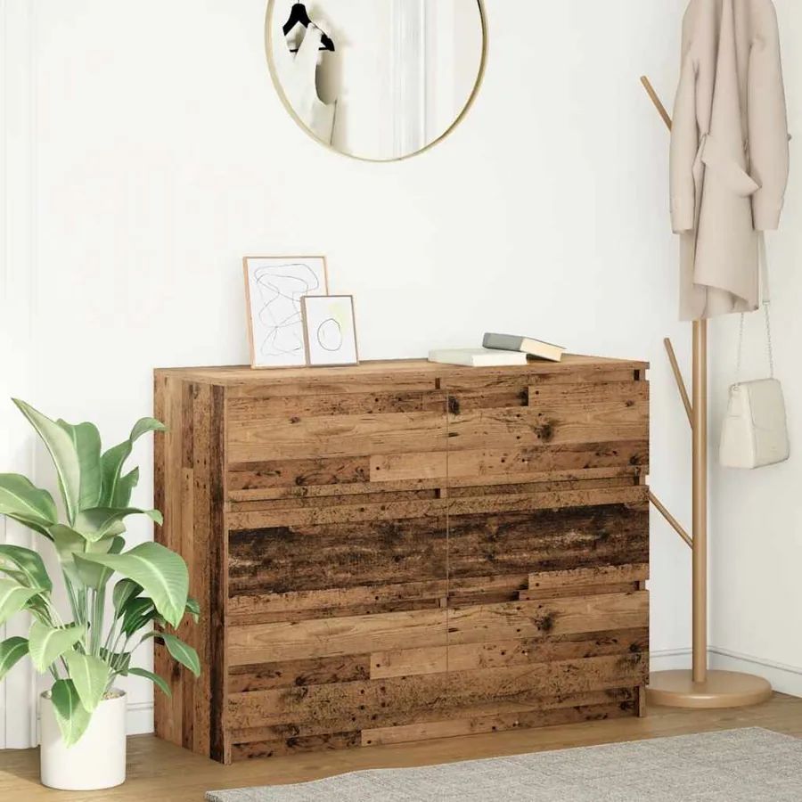 Buffet vieux bois 100x35x76 cm bois d'ingénierie