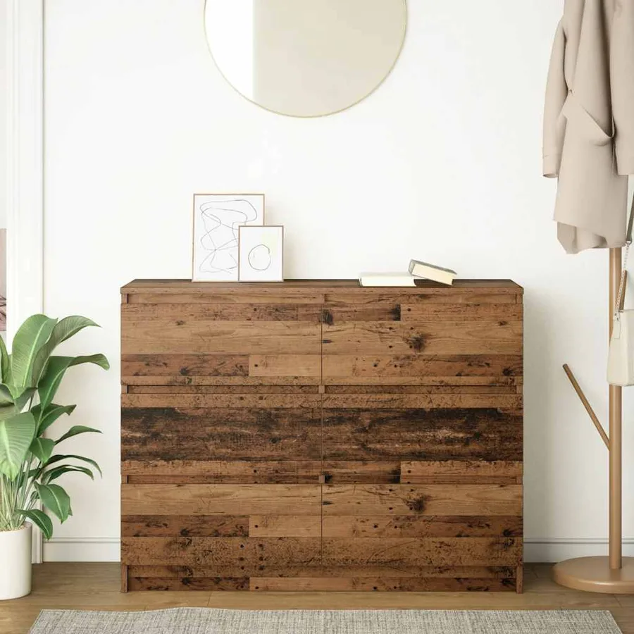 Buffet vieux bois 100x35x76 cm bois d'ingénierie - 3