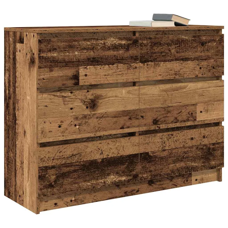 Buffet vieux bois 100x35x76 cm bois d'ingénierie - 4