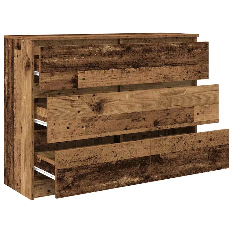 Buffet vieux bois 100x35x76 cm bois d'ingénierie - 5