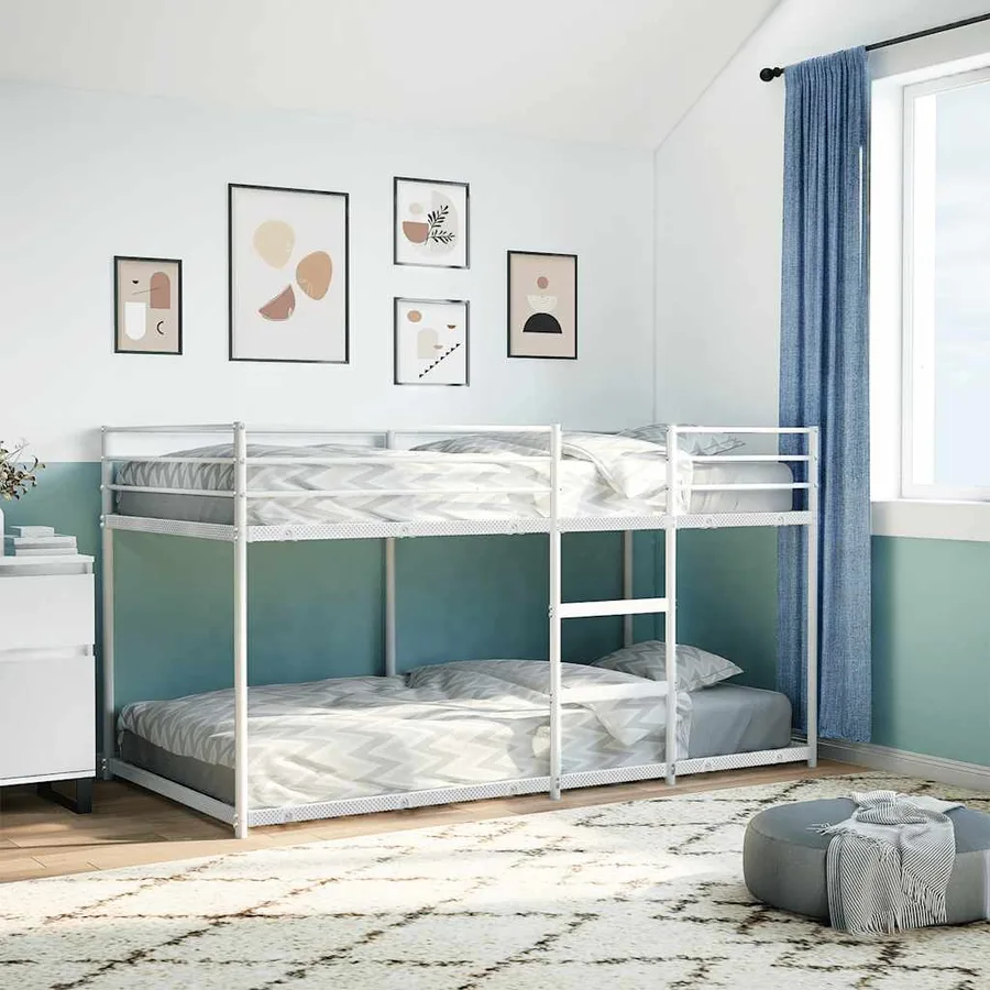Lit superposé sans matelas blanc 90x200 cm acier - 3