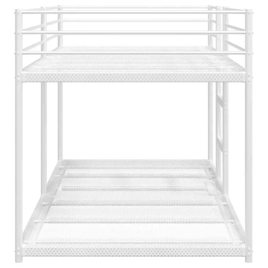 Lit superposé sans matelas blanc 90x200 cm acier - 6