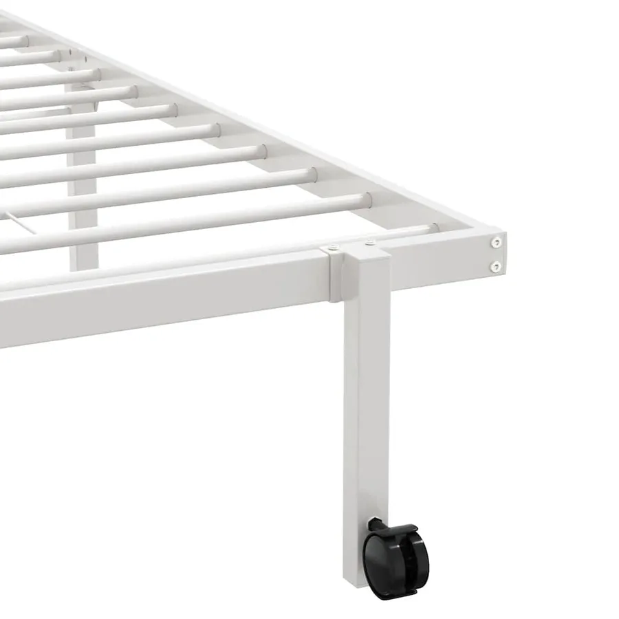 Cadre de lit sans matelas pliable blanc 107x203 cm acier - 10