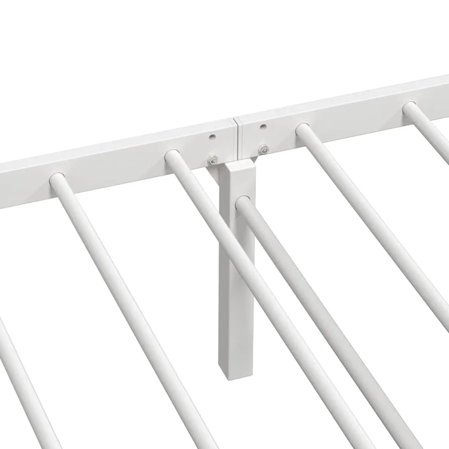 Cadre de lit sans matelas pliable blanc 107x203 cm acier - 11