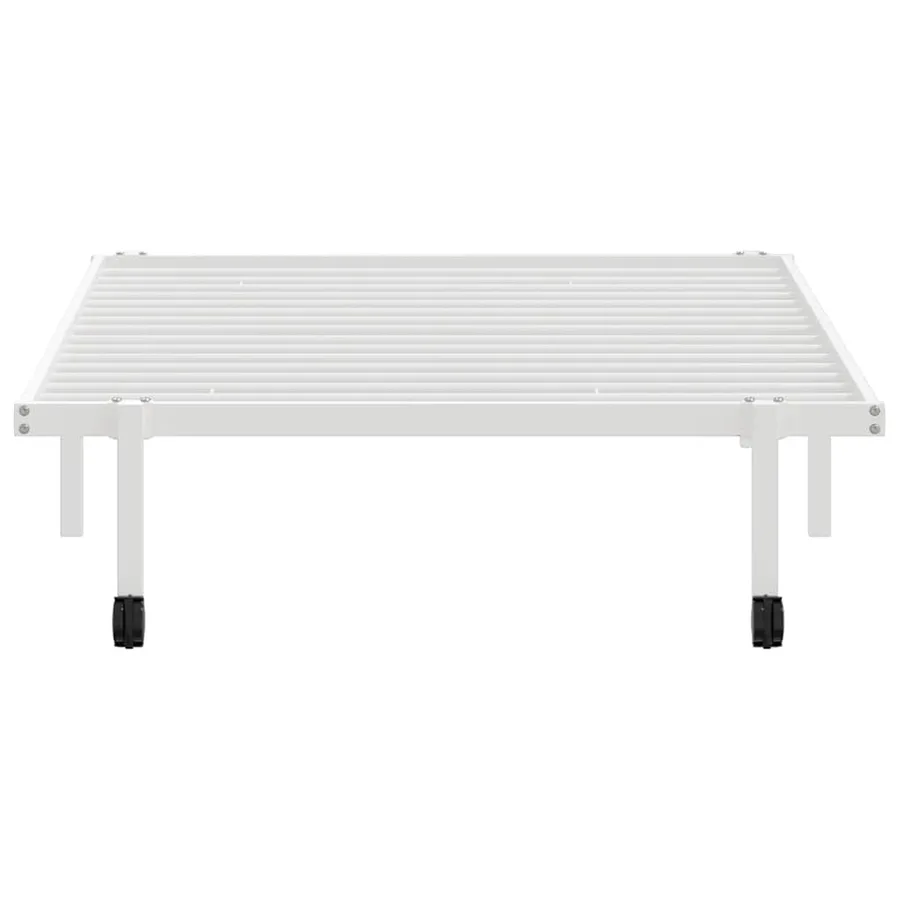 Cadre de lit sans matelas pliable blanc 107x203 cm acier - 6