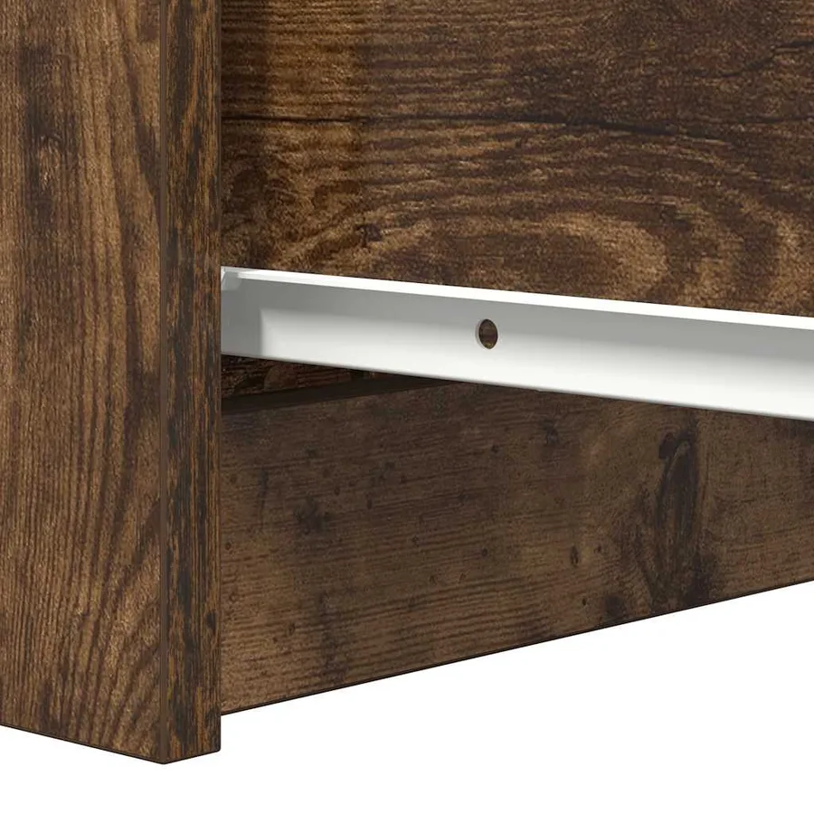 Buffet chêne fumé 37,5x35x76 cm bois d'ingénierie - 10