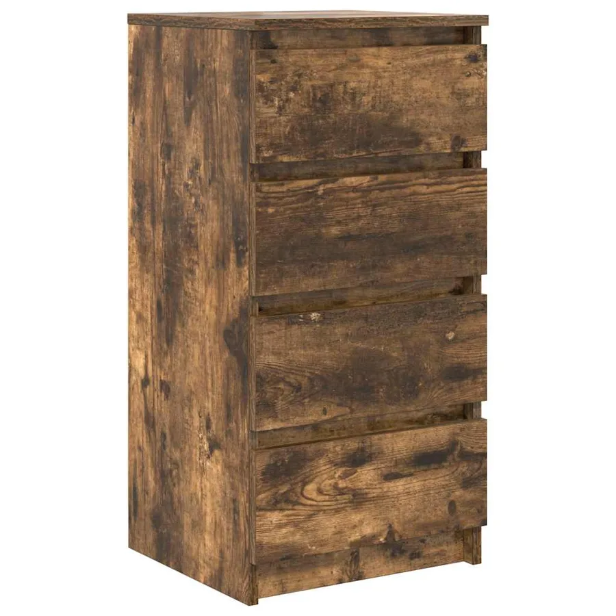 Buffet chêne fumé 37,5x35x76 cm bois d'ingénierie - 2