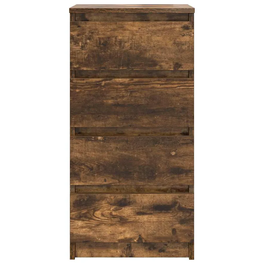 Buffet chêne fumé 37,5x35x76 cm bois d'ingénierie - 6