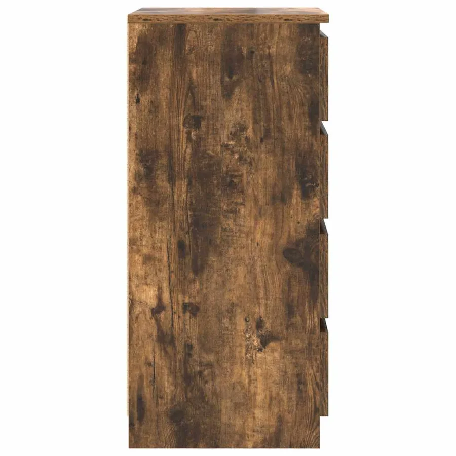 Buffet chêne fumé 37,5x35x76 cm bois d'ingénierie - 7