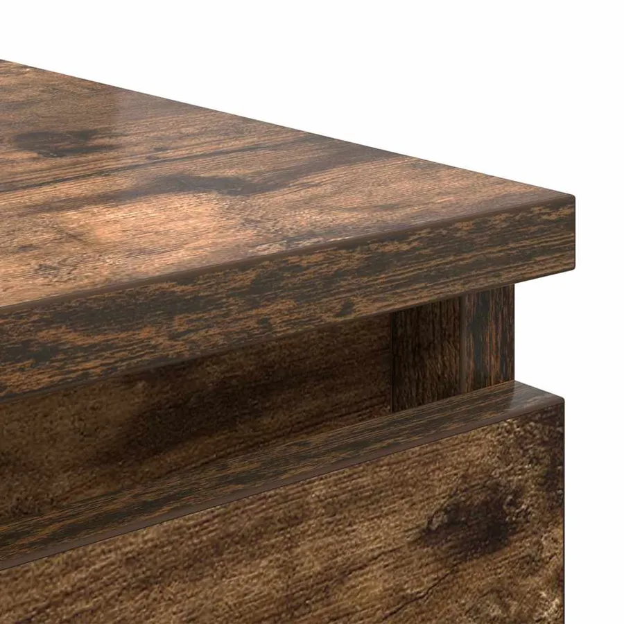Buffet chêne fumé 37,5x35x76 cm bois d'ingénierie - 9