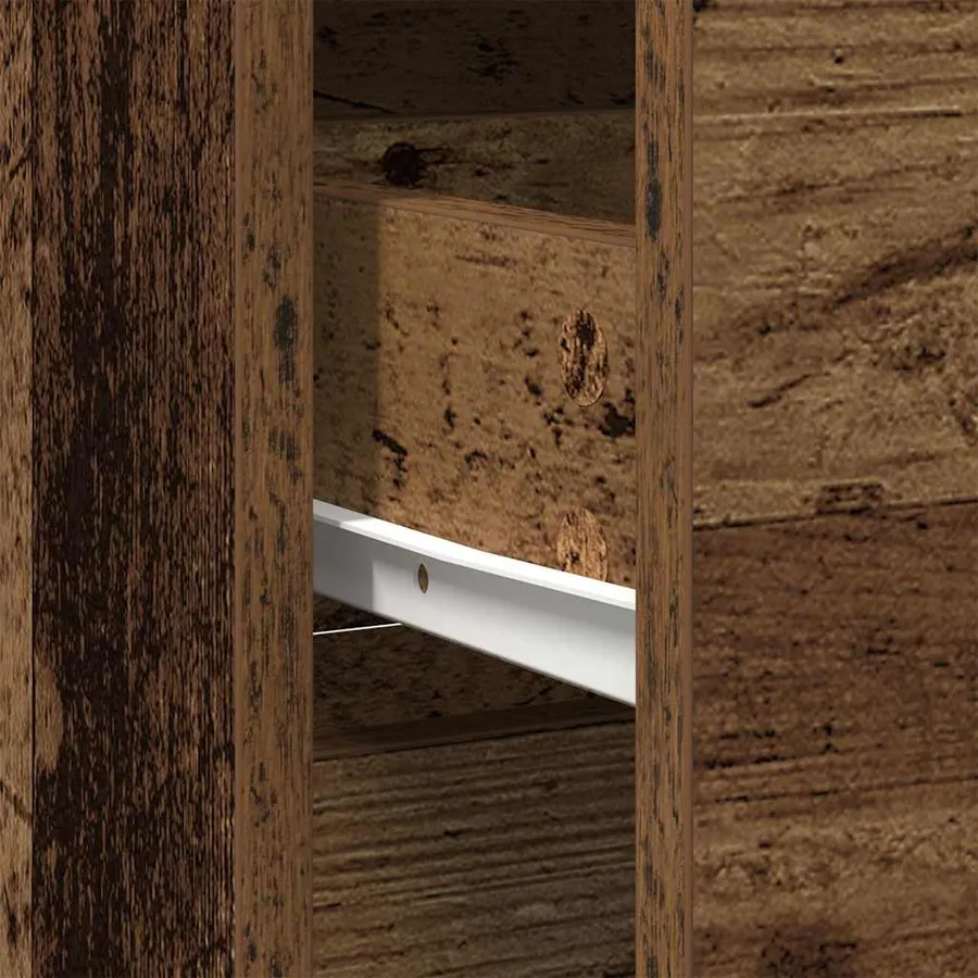 Buffet avec tiroir vieux bois 80x34x76 cm bois d'ingénierie - 11