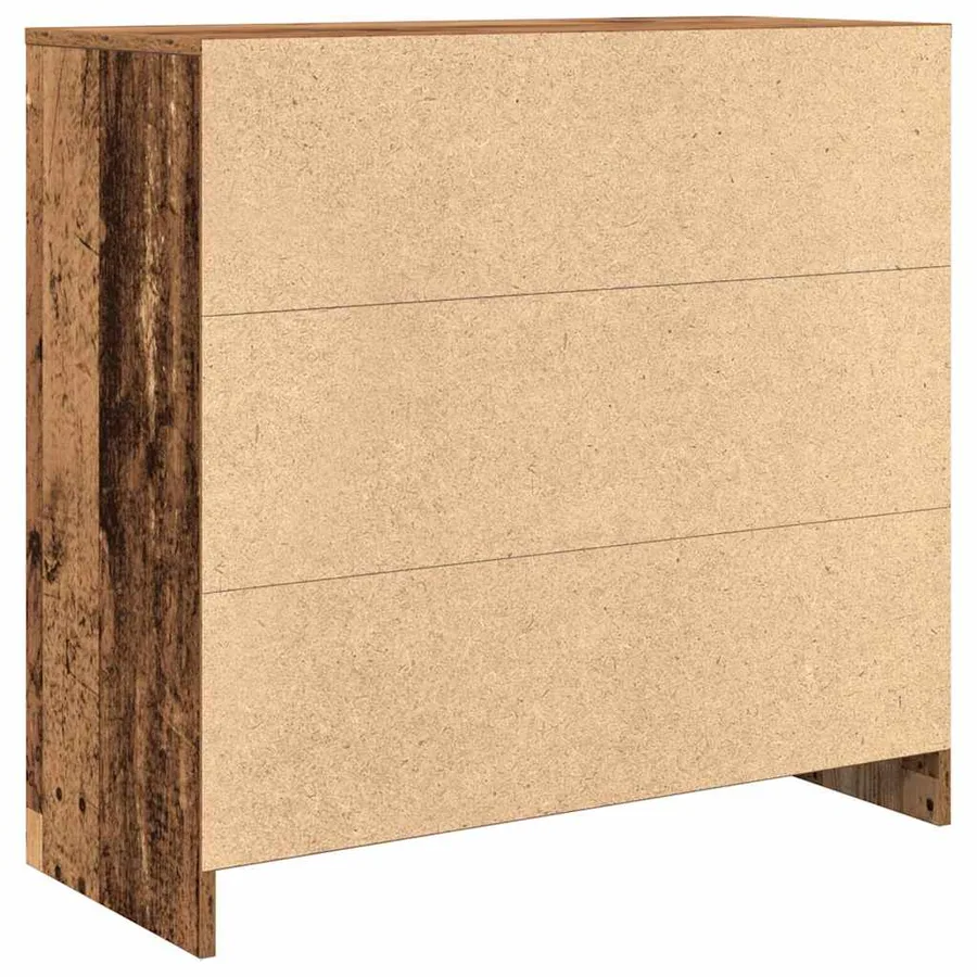 Buffet avec tiroir vieux bois 80x34x76 cm bois d'ingénierie - 8