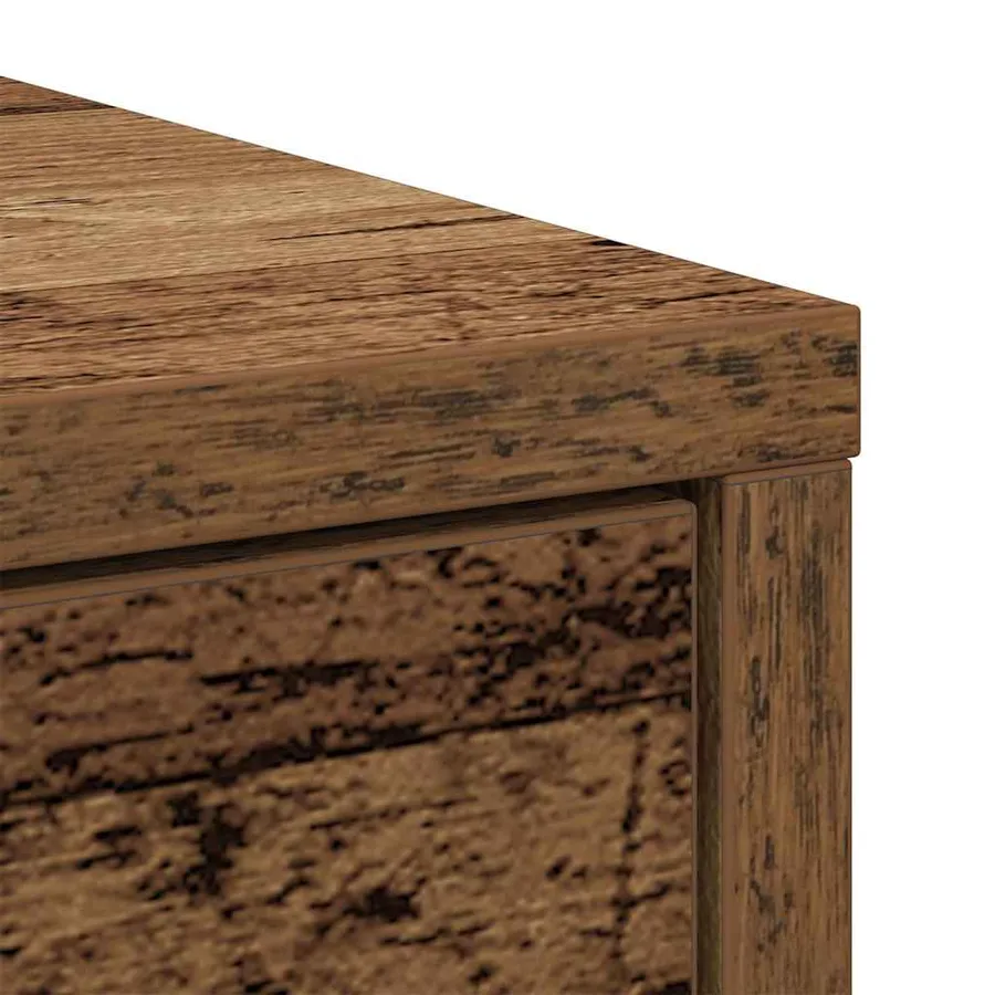 Buffet avec tiroir vieux bois 80x34x76 cm bois d'ingénierie - 9