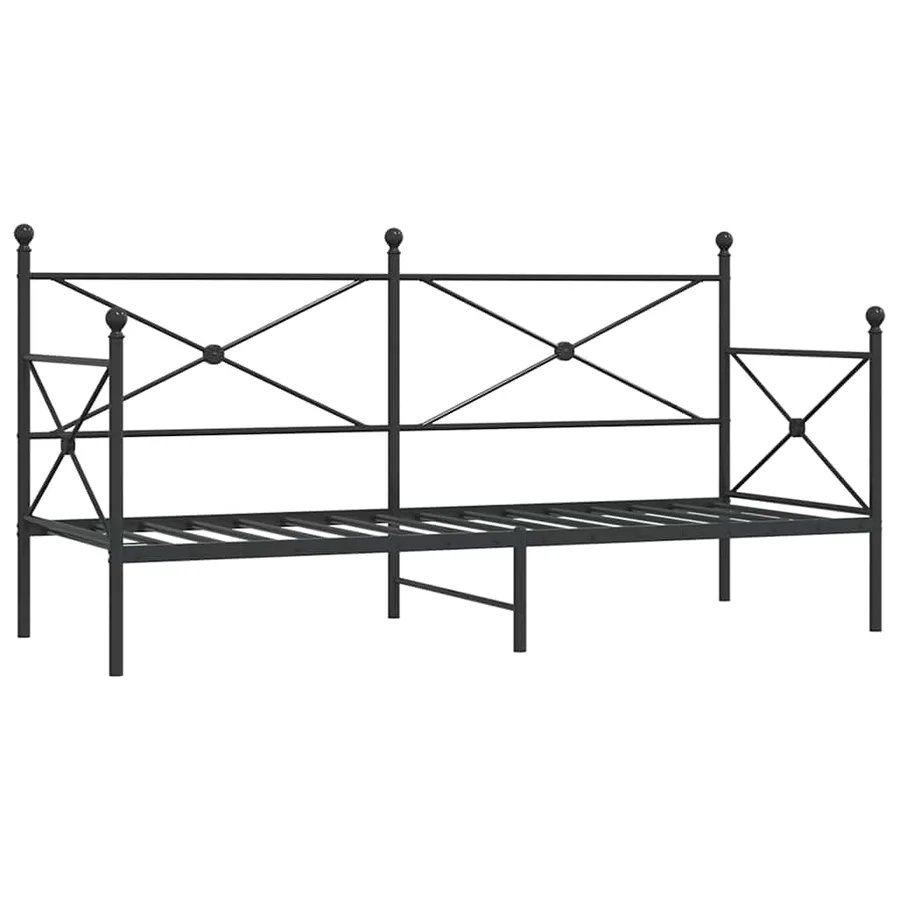 Lit de repos sans matelas noir 80x200 cm acier - 2
