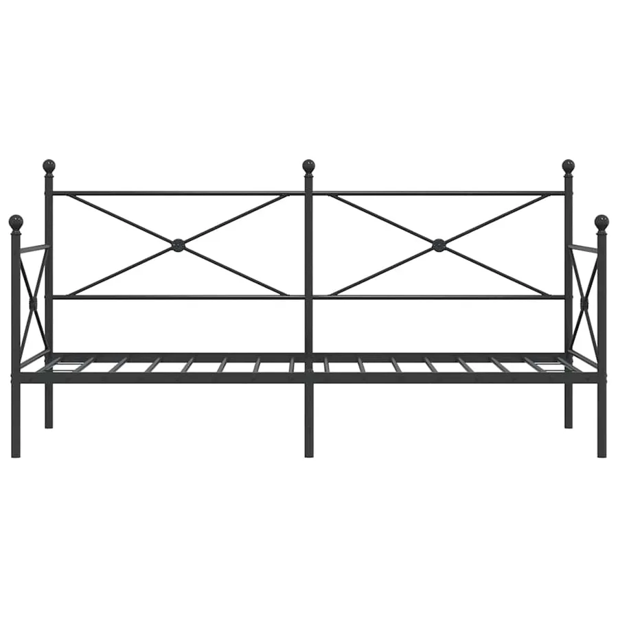 Lit de repos sans matelas noir 80x200 cm acier - 5
