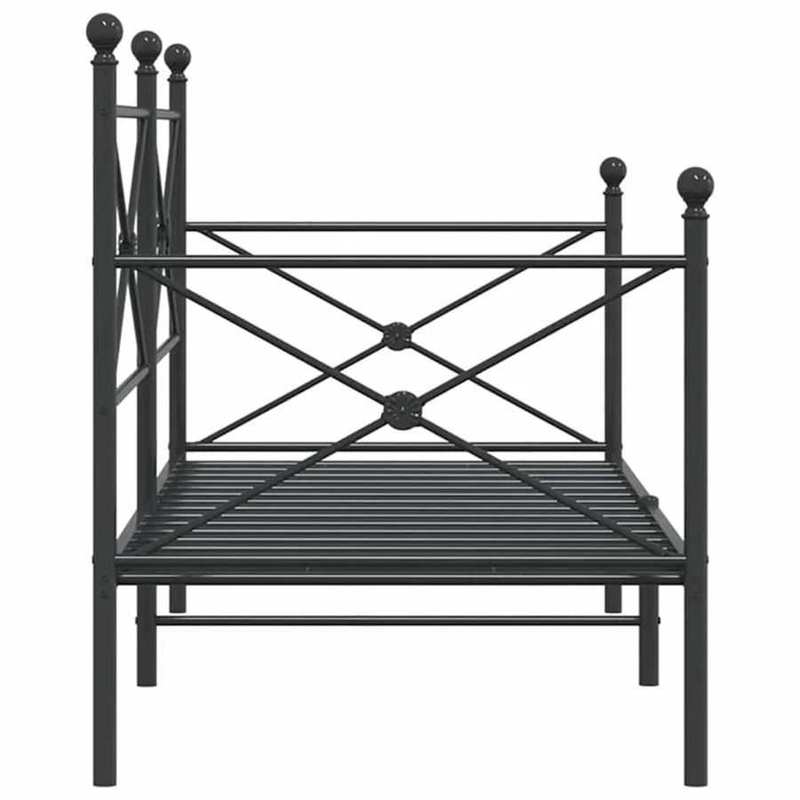 Lit de repos sans matelas noir 80x200 cm acier - 6