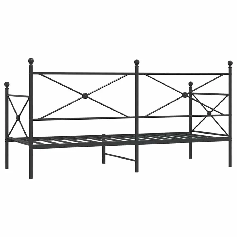 Lit de repos sans matelas noir 80x200 cm acier - 7