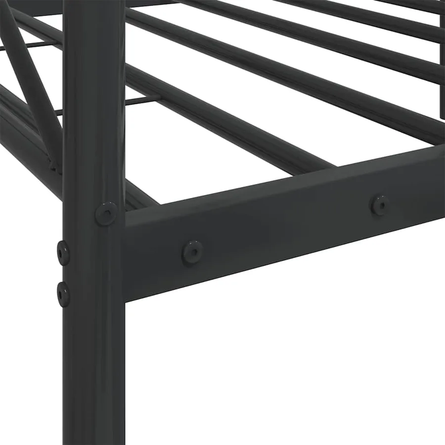 Lit de repos sans matelas noir 80x200 cm acier - 9