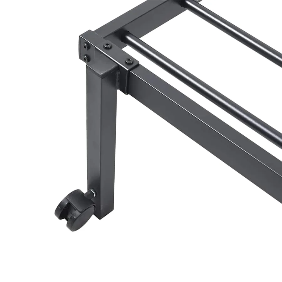 Cadre de lit sans matelas pliable noir 80x200 cm acier - 10